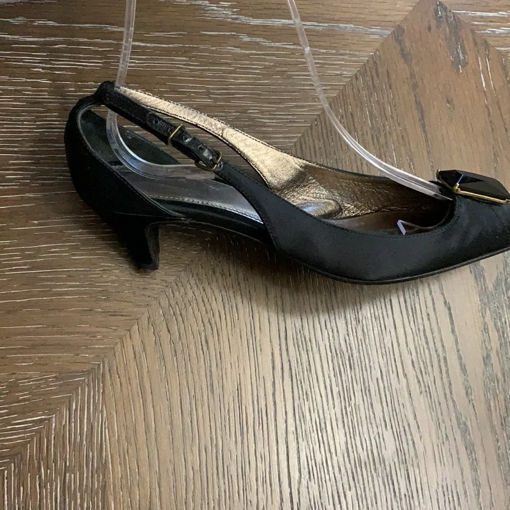 J. Crew Collection cloth jewel pointed sling back pump heel Size 6
